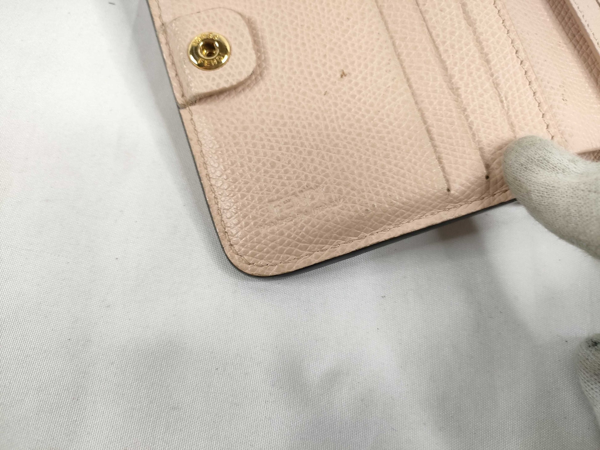 FENDI Leather Bifold Wallet 8M0407-A18B-199-3260 Pink Beige Wallet