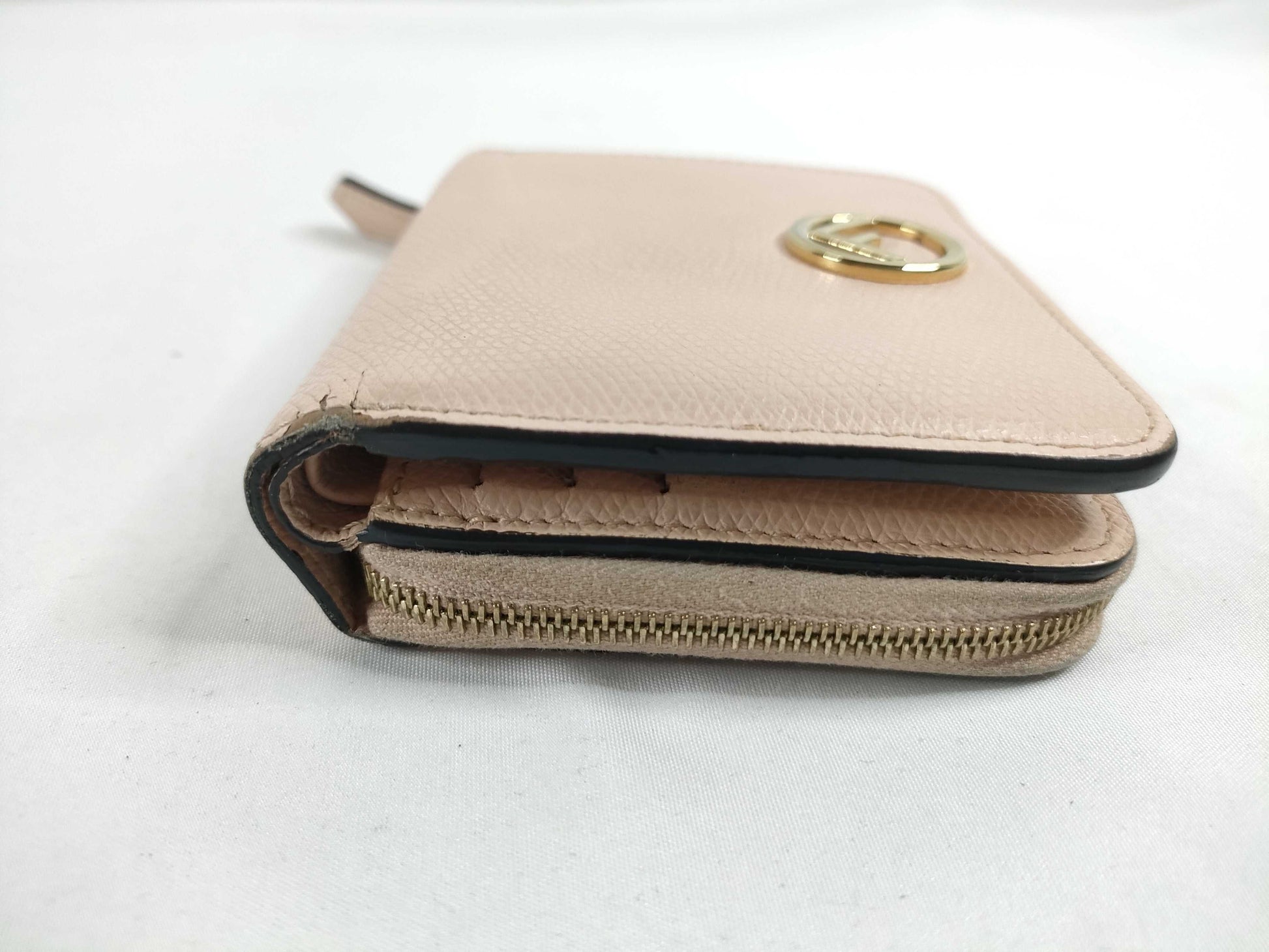 FENDI Leather Bifold Wallet 8M0407-A18B-199-3260 Pink Beige Wallet