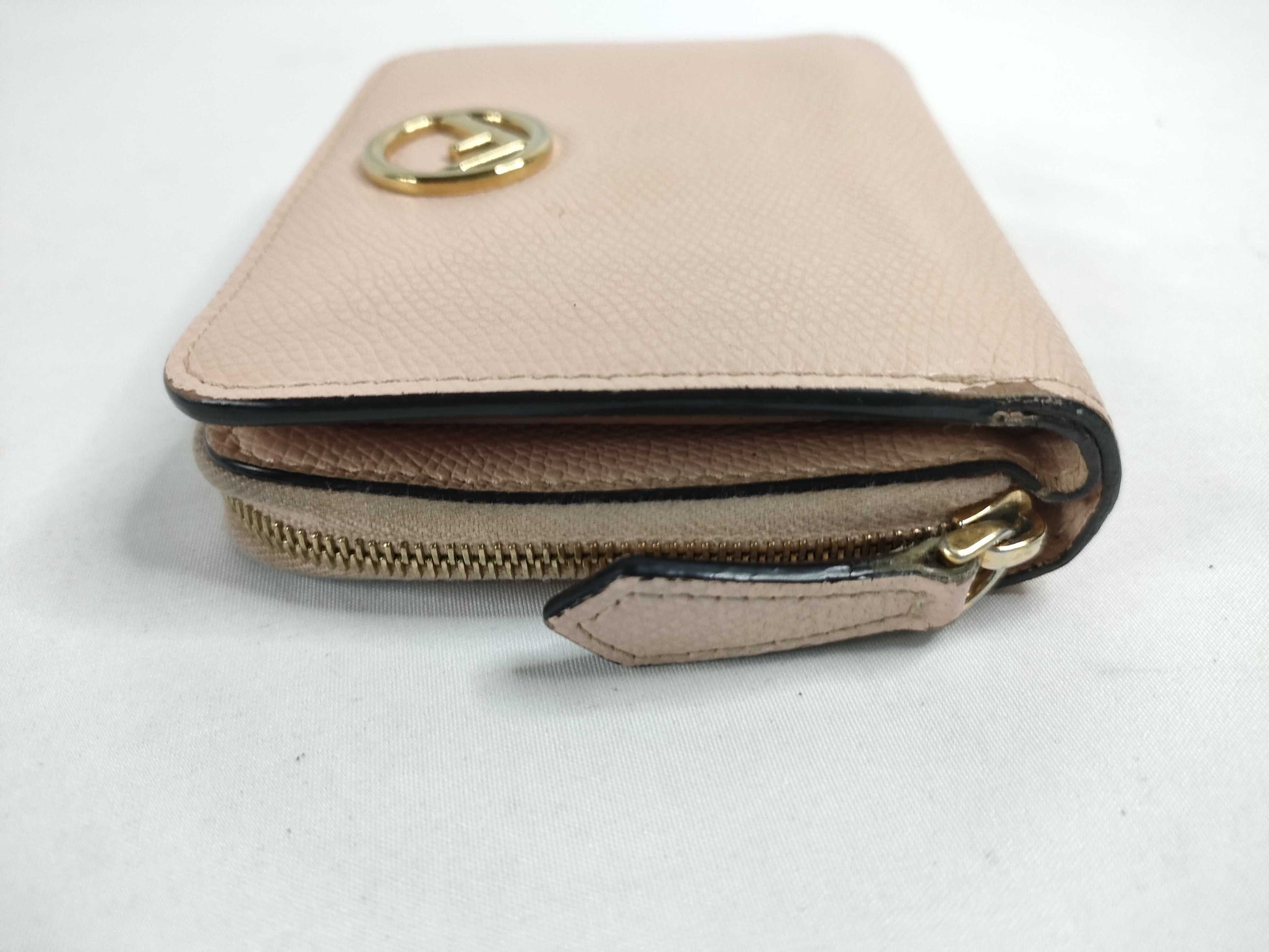 FENDI Leather Bifold Wallet 8M0407-A18B-199-3260 Pink Beige Wallet