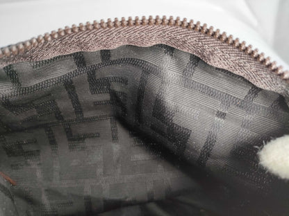 FENDI Zucca pattern nylon canvas pouch 2119 26540 009 Khaki x Black Pouch