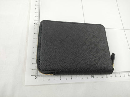 Bonaventura Leather Round Zip Black Wallet
