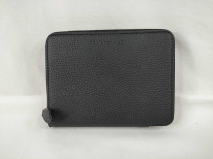 Bonaventura Leather Round Zip Black Wallet