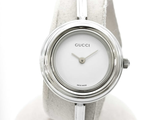GUCCI Women's Watch with Change Bezel, 11/12.2L, 2060827, Quartz Movement, White Dial, Not Working, No Operational Guarantee