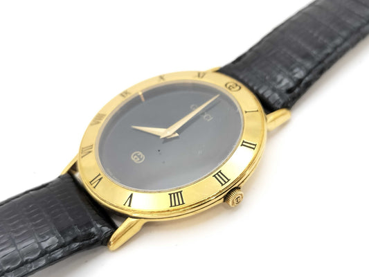 GUCCI 3000M 0089705 Quartz Black Dial Boys' Watch Not Working/No Operational Guarantee