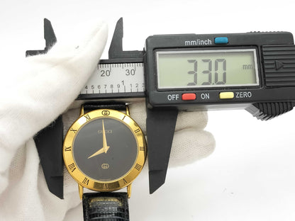 GUCCI 3000M 0089705 Quartz Black Dial Boys' Watch Not Working/No Operational Guarantee