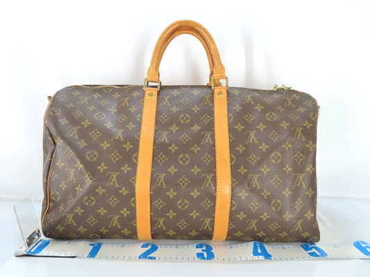 LOUIS VUITTON LV Monogram Keepall Bandouliere 50 M41416 VI1914 Boston Bag