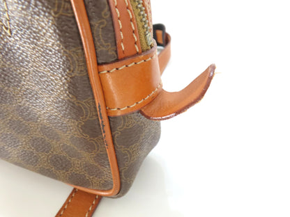 CELINE Macadam PVC and Leather Shoulder Bag M93 Brown