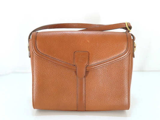 Burberrys Leather Shoulder Bag Brown Shoulder Bag