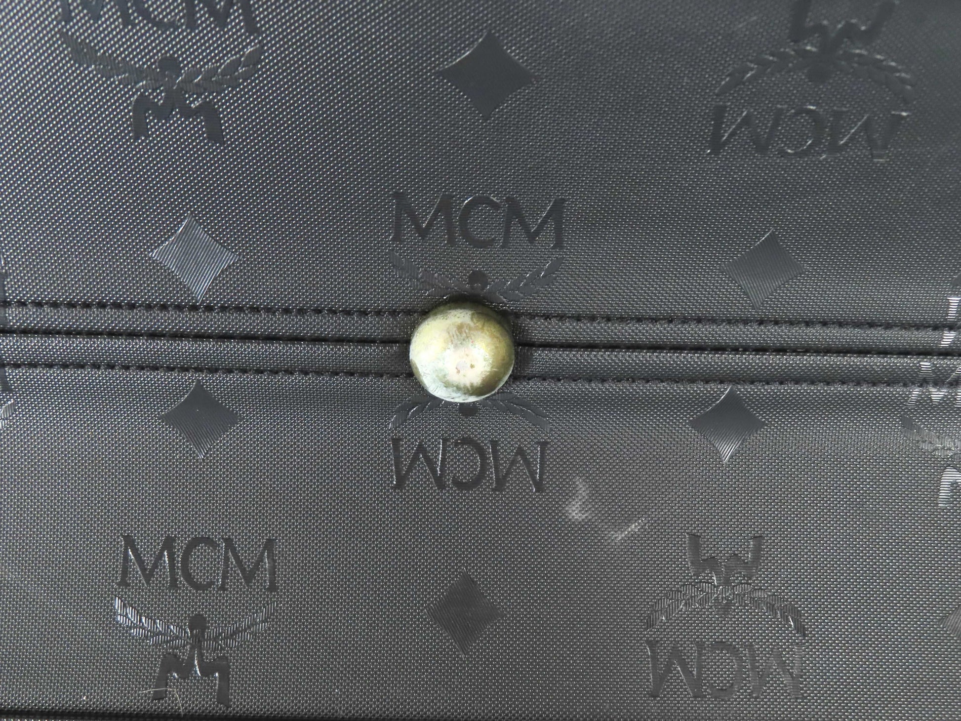 MCM Visetos Pattern Nylon 2-Way Handbag, Black