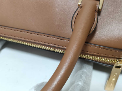 Michael Kors Logo Shop PVC and Leather 2-Way Handbag 35S2GTFU2B Brown