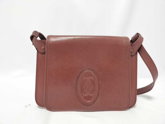 Cartier Must Cartier Must Line Leather Shoulder Bag Bordeaux Shoulder Bag
