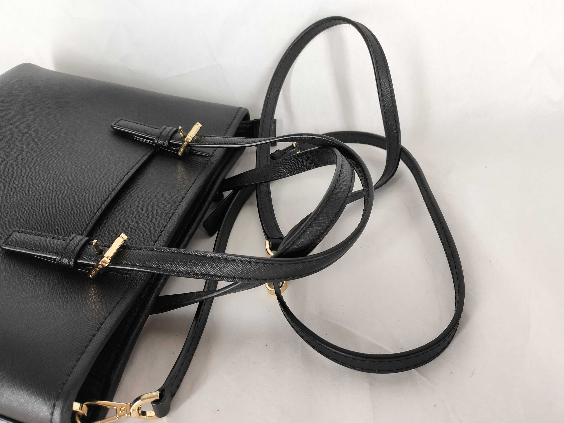 Michael Kors PVC 2-Way Handbag 35T9GTVT0L Black Handbag