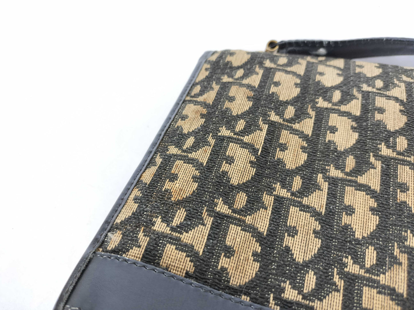 Dior Trotter Christian Dior Trotter Canvas Shoulder Bag Beige x Navy
