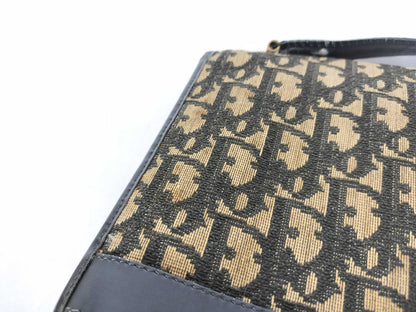Dior Trotter Christian Dior Trotter Canvas Shoulder Bag Beige x Navy
