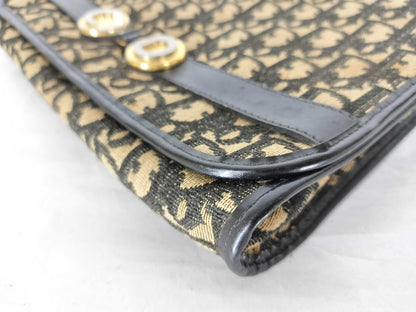 Dior Trotter Christian Dior Trotter Canvas Shoulder Bag Beige x Navy