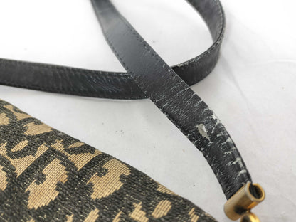 Dior Trotter Christian Dior Trotter Canvas Shoulder Bag Beige x Navy