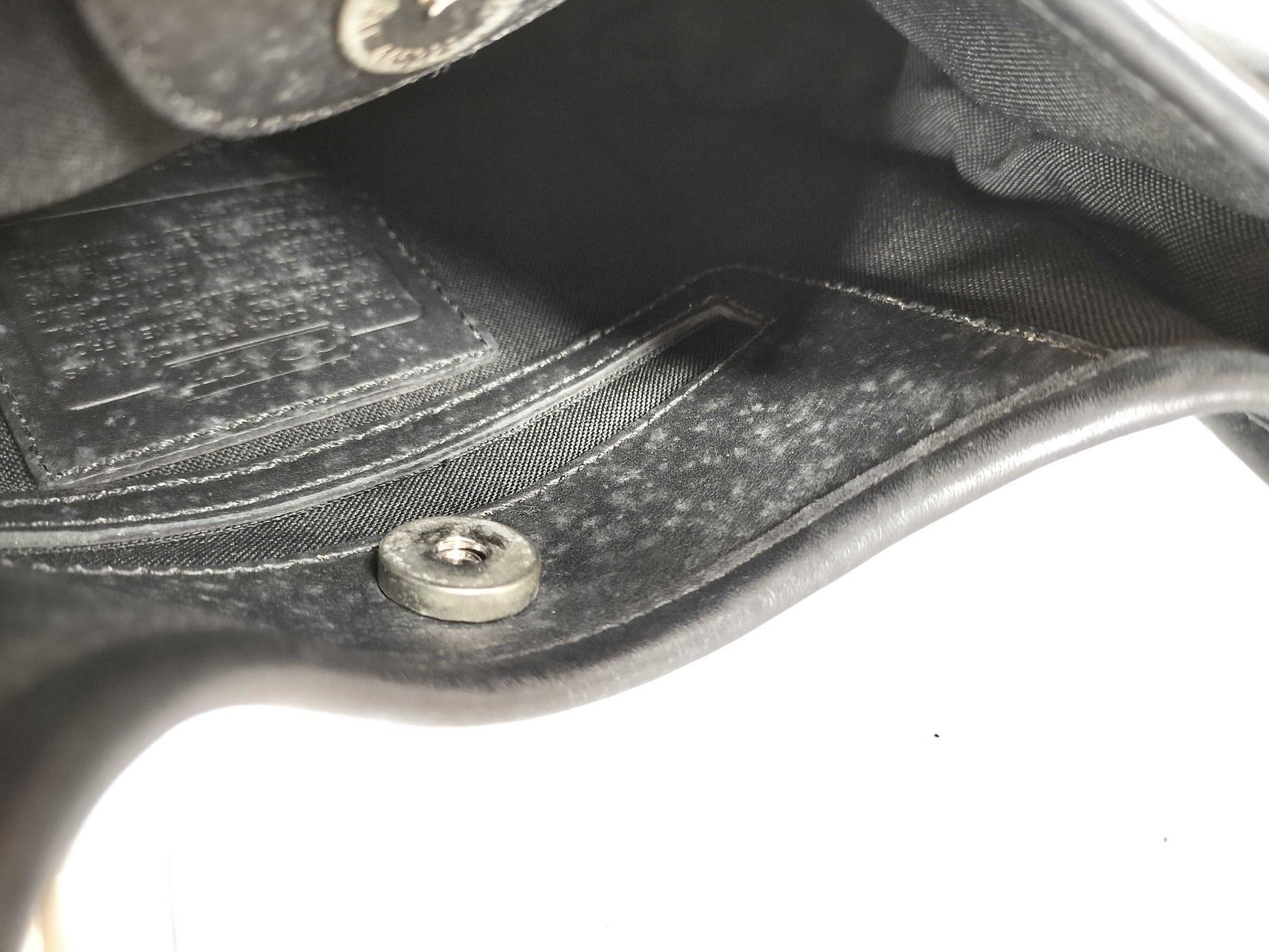COACH Polyurethane and Leather One-Shoulder Bag 6202 Black Shoulder Bag