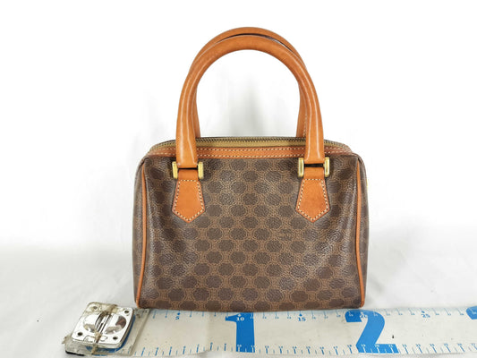 CELINE Macadam PVC and Leather Handbag JMB12 Brown