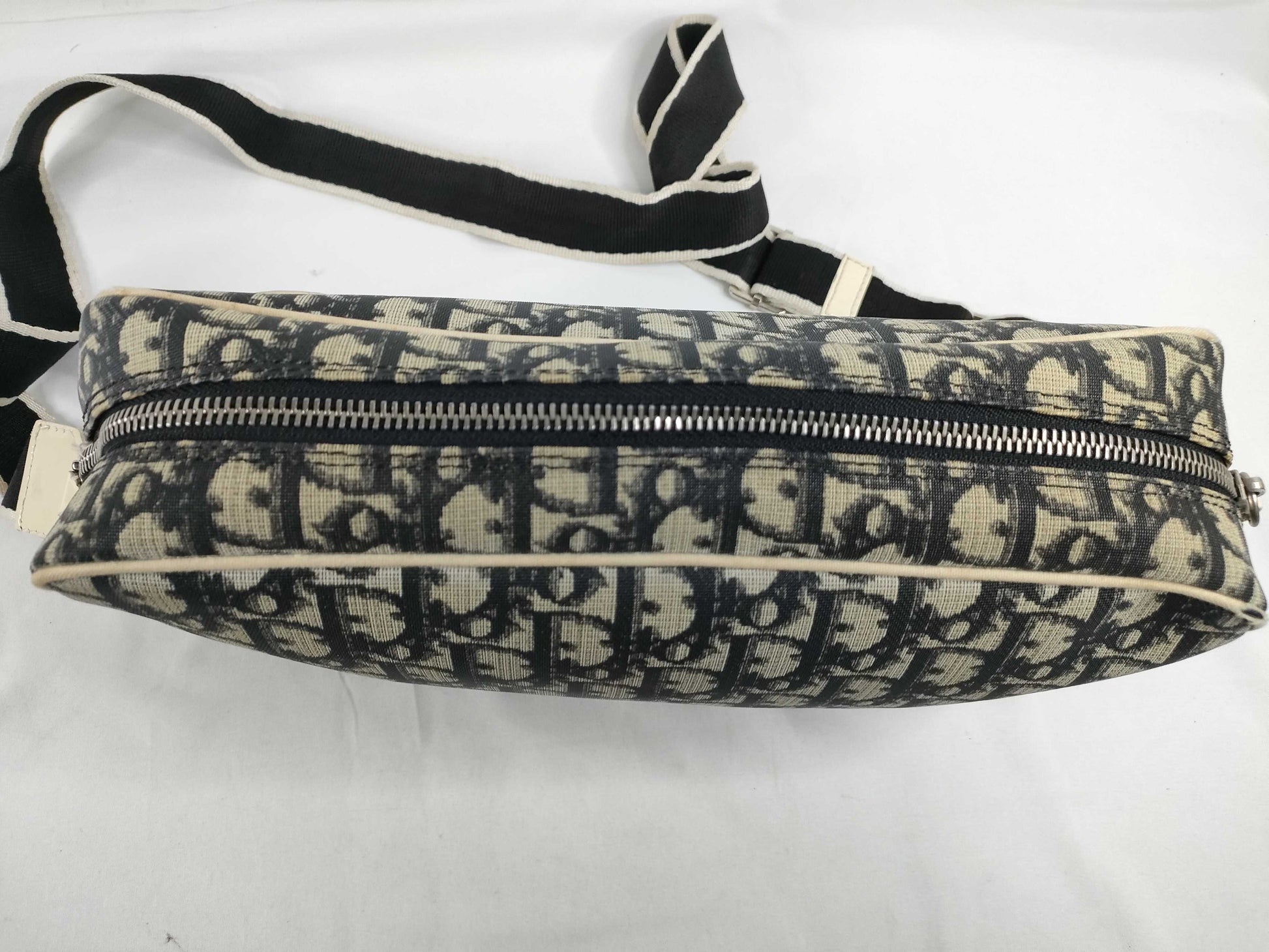 Dior Trotter Christian Dior Trotter PVC Shoulder Bag BOC0093 Navy x Ivory Shoulder Bag