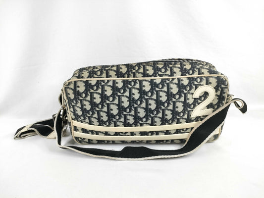 Dior Trotter Christian Dior Trotter PVC Shoulder Bag BOC0093 Navy x Ivory Shoulder Bag
