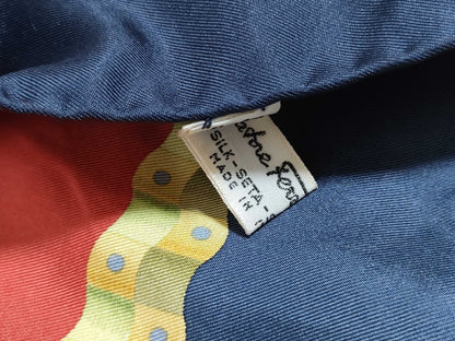 Salvatore Ferragamo Silk Scarf Red x Multicolor Scarf