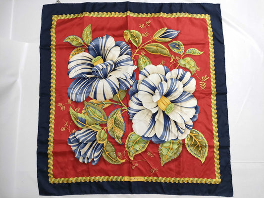 Salvatore Ferragamo Silk Scarf Red x Multicolor Scarf