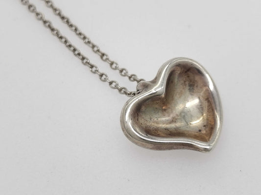 Tiffany & Co. Tiffany Curved Heart Necklace SV925 Silver Necklace