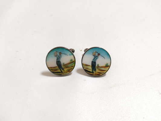 Tiffany & Co. Tiffany Golf Player Motif Cufflinks SV925 Silver Tie Clip/Cufflinks