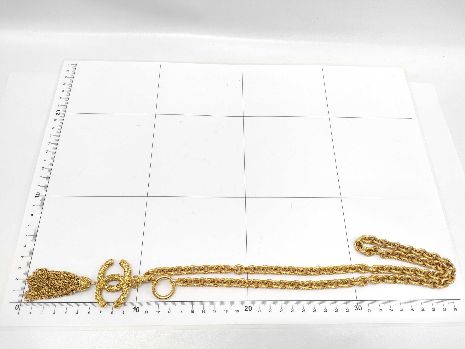 CHANEL Lava Fringe Coco Mark 93A Vintage Necklace