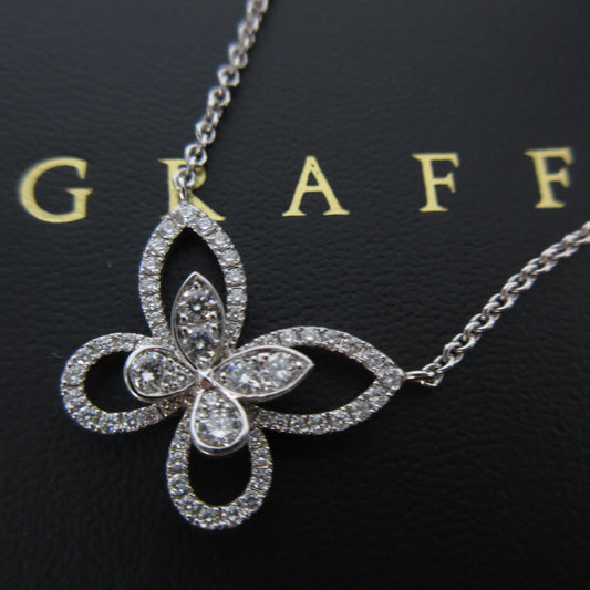 GRAFF Butterfly Large Silhouette Diamond Necklace in WG Au750, 6.7g 