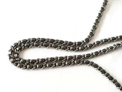 CHANEL CC Filigree Caviar Leather Chain Shoulder Bag, Silver, Seal, No. 26