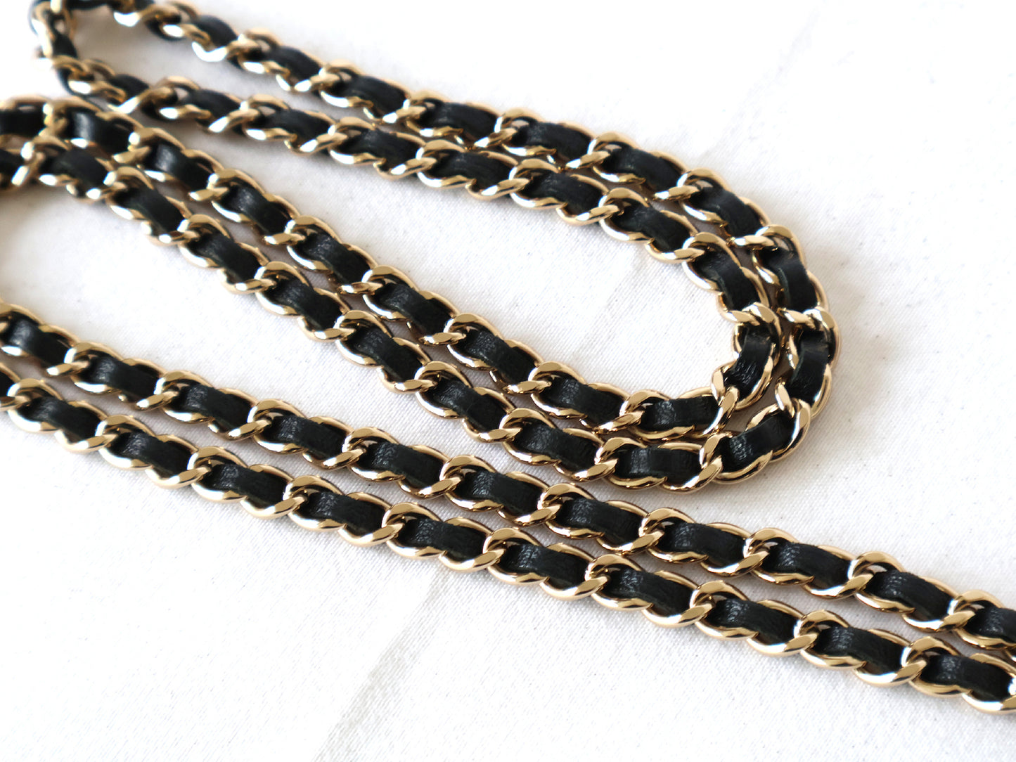 CHANEL Seal 31 Series Denim Matelasse Chain Shoulder Bag Black