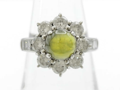 Chrysoberyl Cat's Eye 3.00ct D2.22ct PT900 7.8g Ring 