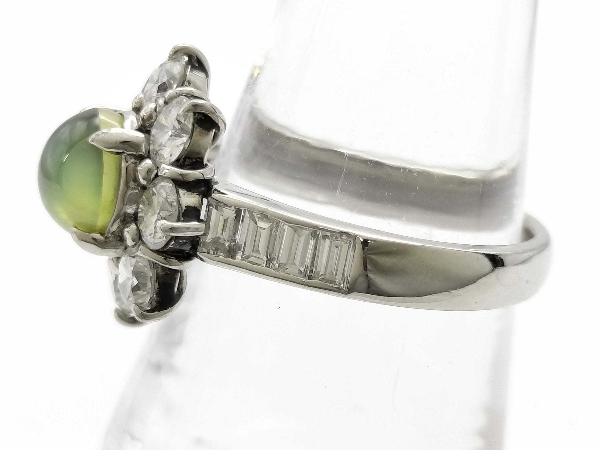 Chrysoberyl Cat's Eye 3.00ct D2.22ct PT900 7.8g Ring 