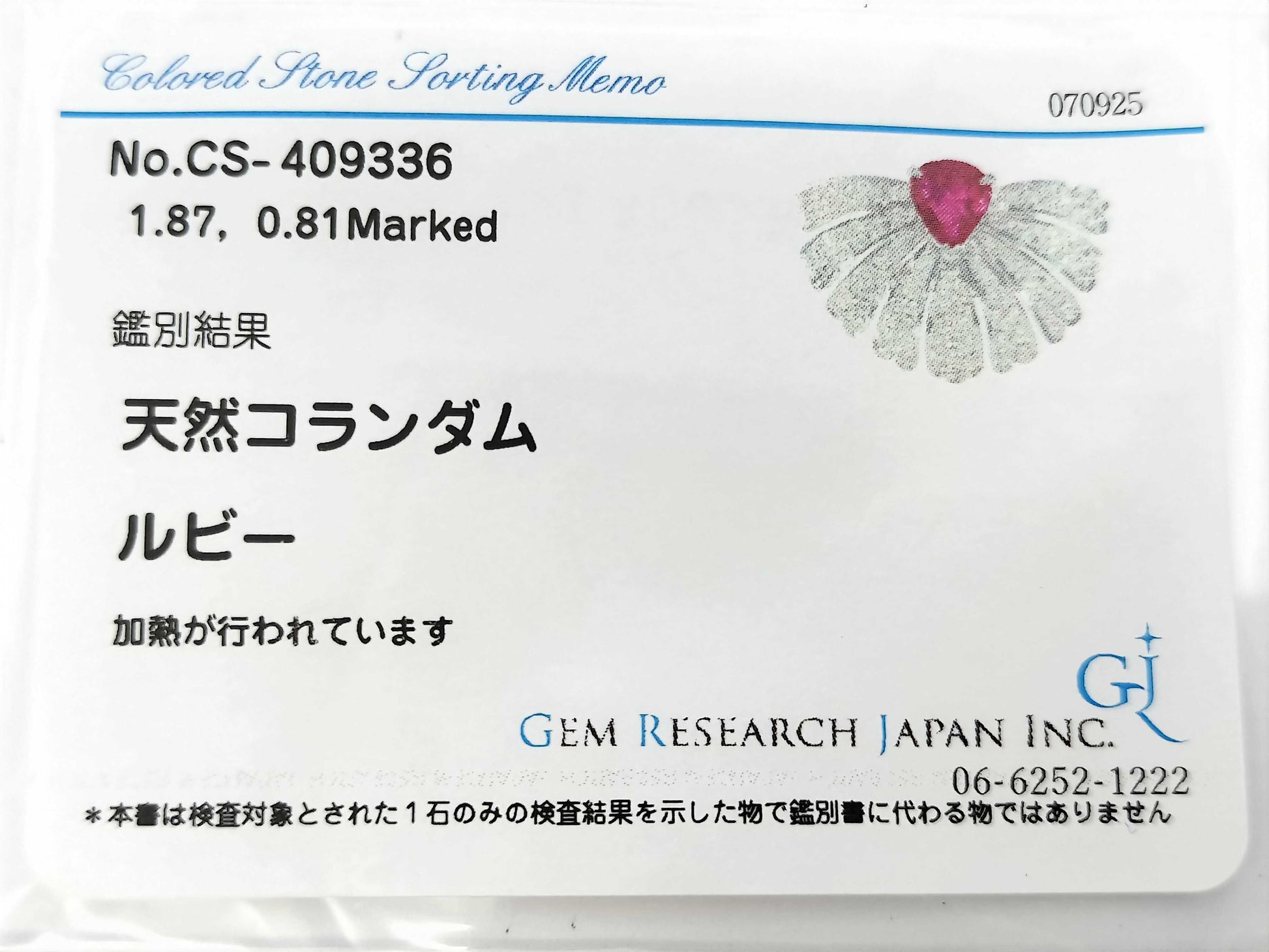 R1.87ct D0.81ct PT900 7.6g Pendant Top 