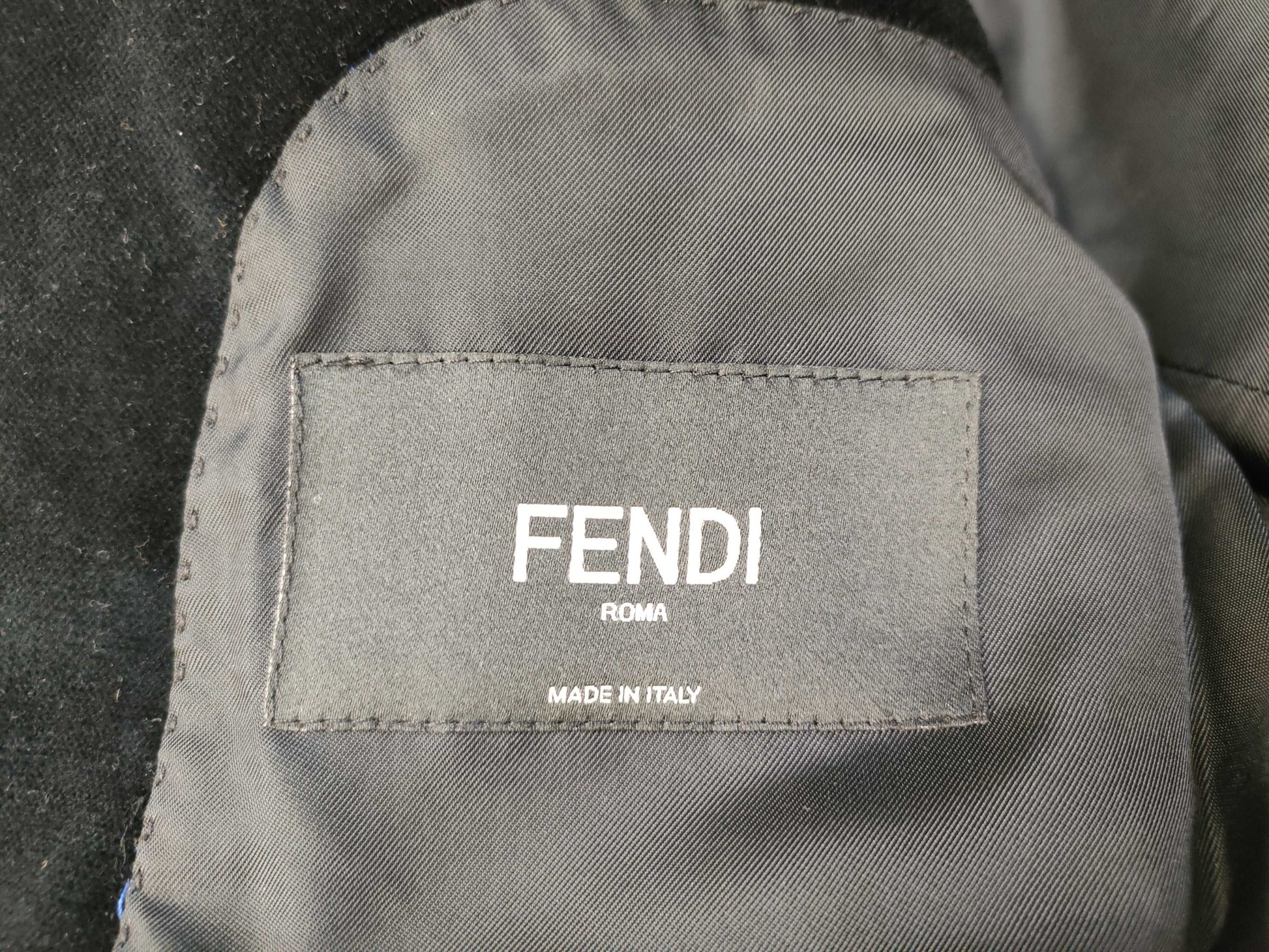 FENDI FENDI Two-tone design jacket with different materials and a blazer jacket