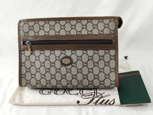 GUCCI GG Plus OLD GUCCI GG Supreme Pouch Second Bag with Dust Bag and Card