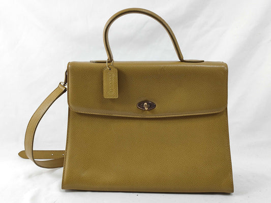 COACH OLD COACH 4414 Turnlock 2-Way Leather Madison Handbag in Mustard