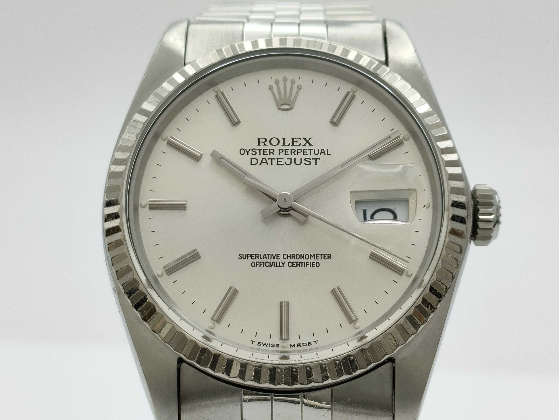 ROLEX 16014 R315835 Silver Dial Boys' Watch