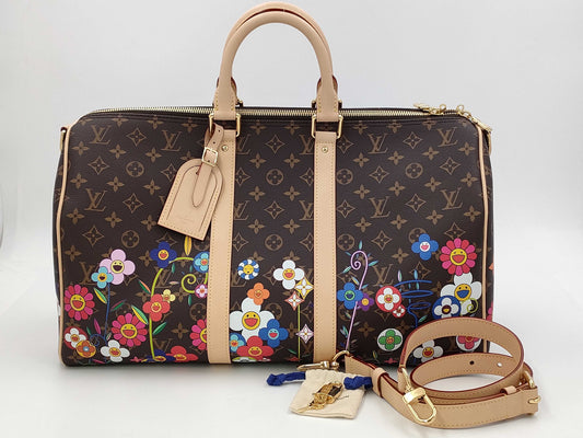 LOUIS VUITTON Louis Vuitton Monogram Keepall Bandouliere 45 Boston Bag by Takashi Murakami