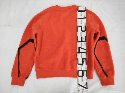 HERMES Trimmed Cashmere and Leather Sweatshirt, Orange, Size M, Tops