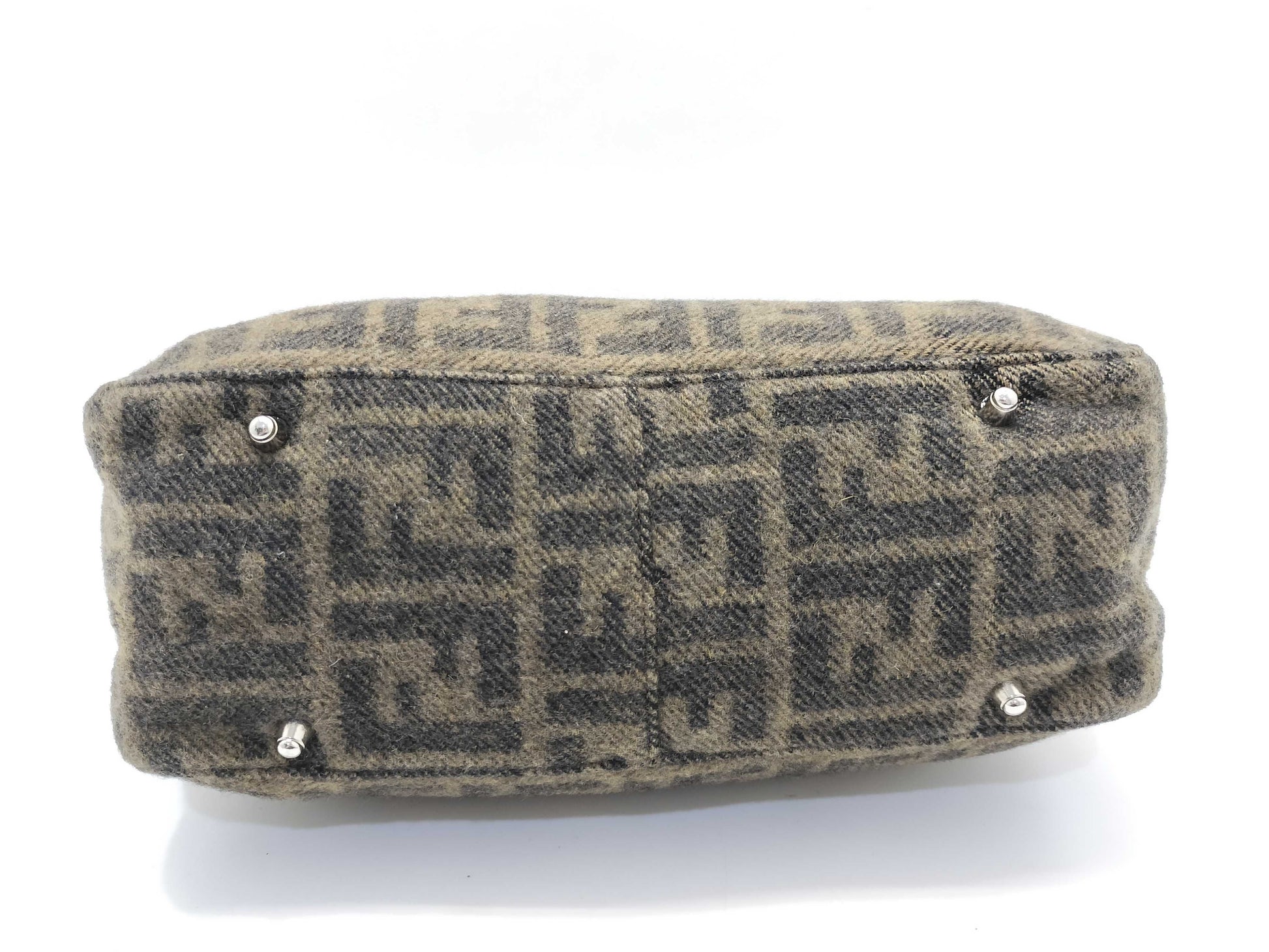 FENDI Zucca pattern Zucca wool handbag with FF hardware