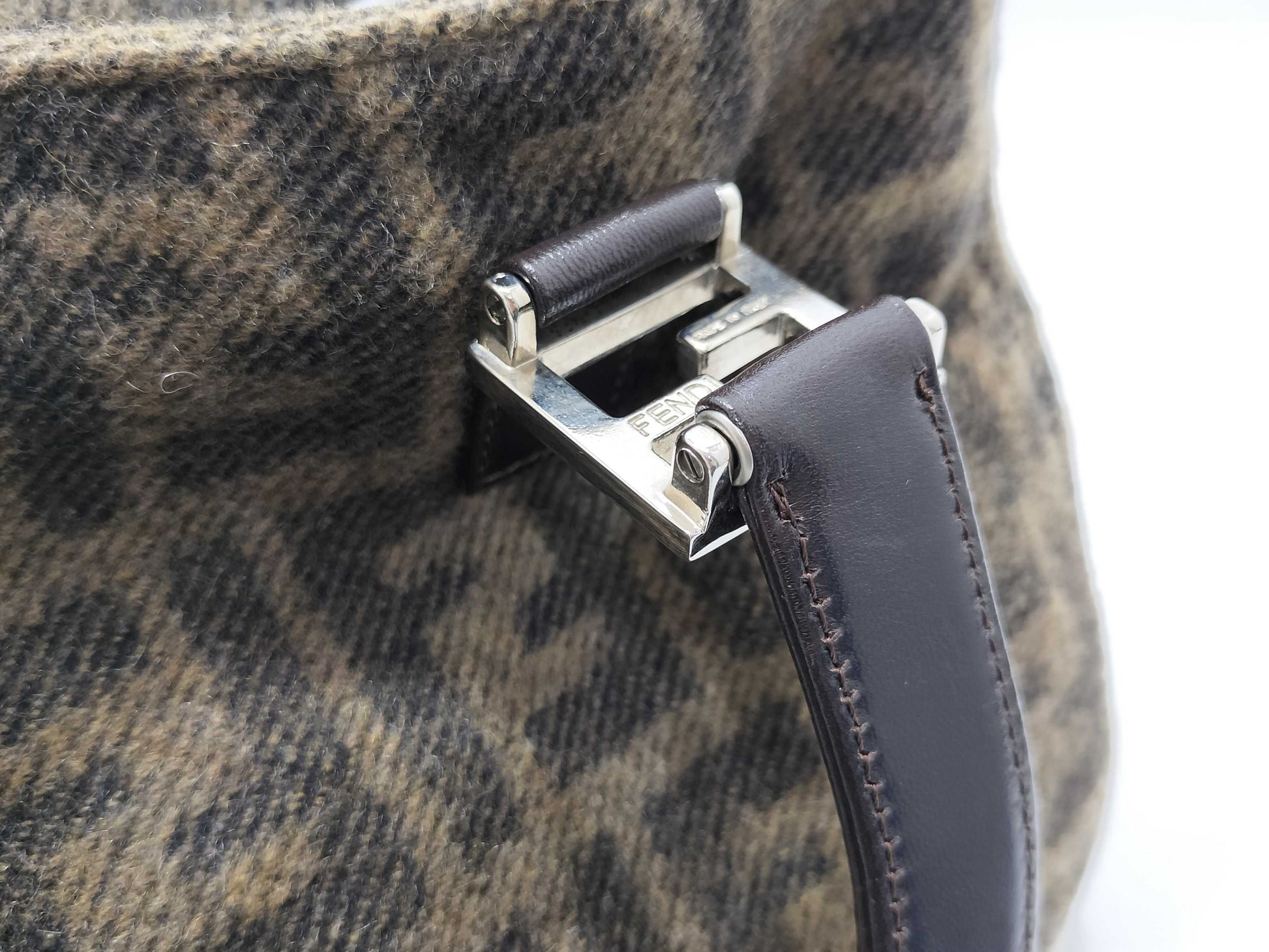 FENDI Zucca pattern Zucca wool handbag with FF hardware
