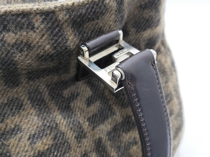 FENDI Zucca pattern Zucca wool handbag with FF hardware
