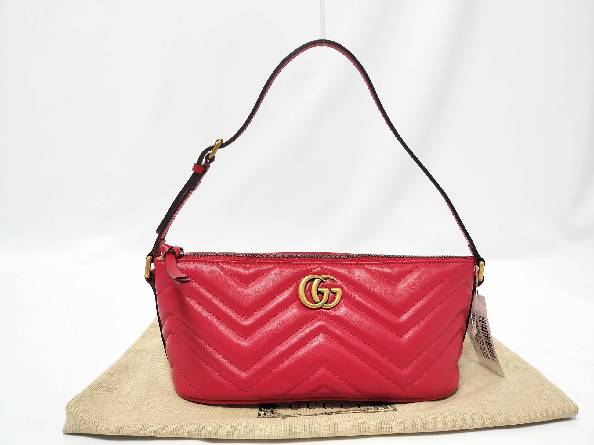 GUCCI Unused GG Marmont 739166 Red Mini Hand Shoulder Bag
