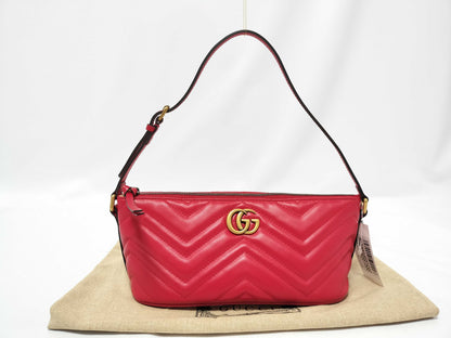GUCCI Unused GG Marmont 739166 Red Mini Hand Shoulder Bag