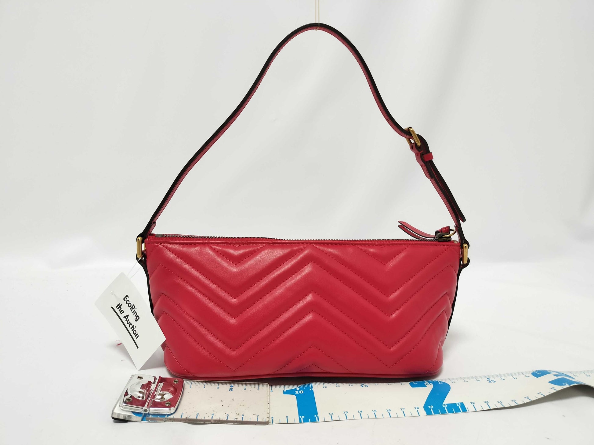 GUCCI Unused GG Marmont 739166 Red Mini Hand Shoulder Bag