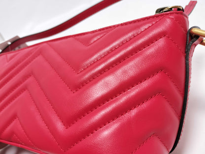 GUCCI Unused GG Marmont 739166 Red Mini Hand Shoulder Bag