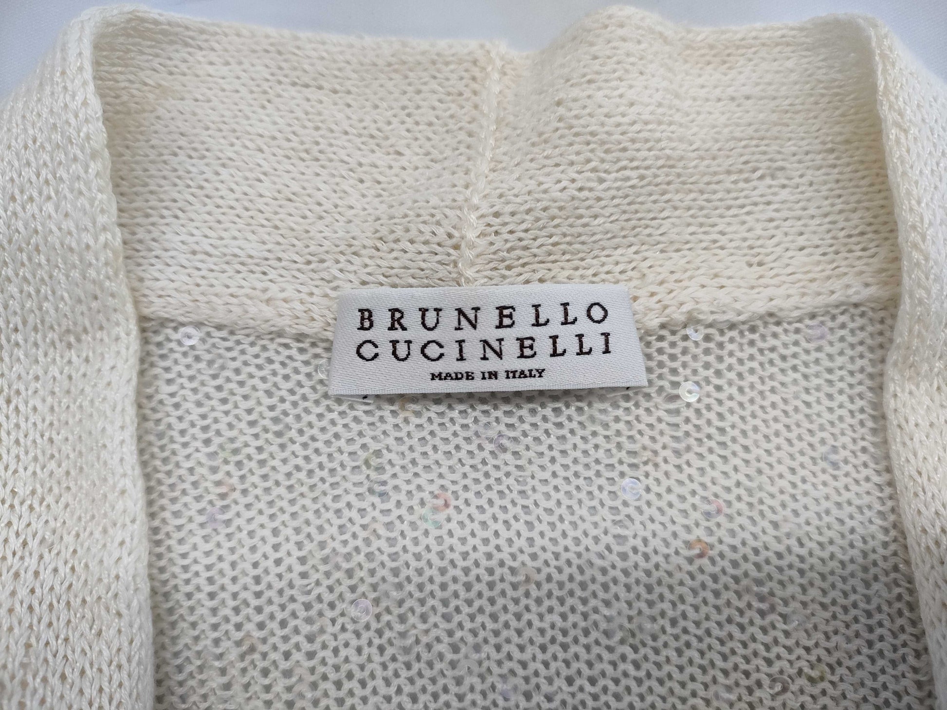 Brunello Cucinelli Long Sequin Cardigan, Size S