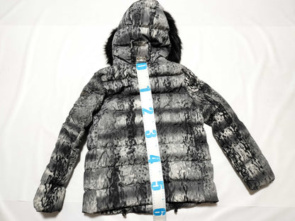 PRADA Prada Down Jacket with Triangle Logo Plate and Fur, Size 40
